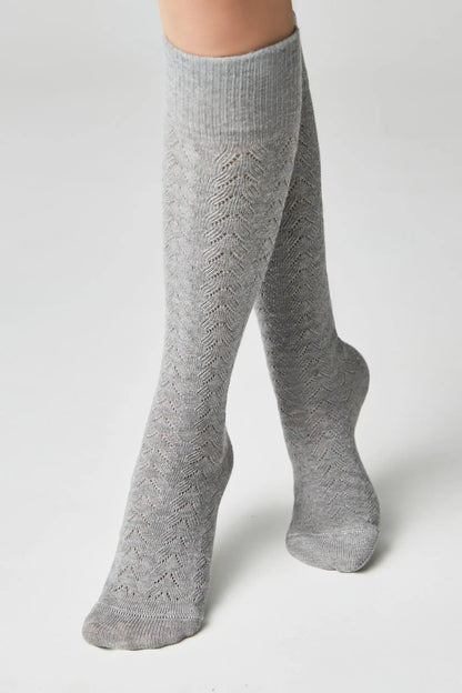 Cotton Knee Highs Conte Classic 010 - Cotton Blend and Knitted Pattern