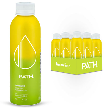 Pathwater Sparkling Water: Refreshing Lemon Lime Bliss (12 x 20.3 fl oz)