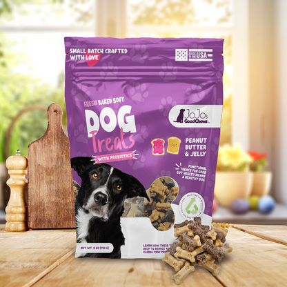JoJo Good Chews Peanut Butter & Jelly Soft Chew Dog Treats (2-Pack)