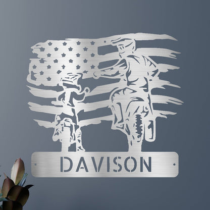 Personalized Motocross Metal Sign – Custom Father and Son Gift, Motocross Family Decor
