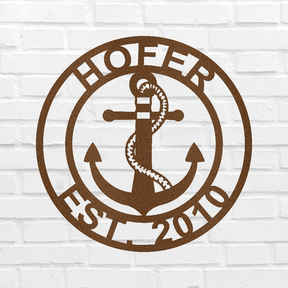 Anchor Family Name Personalized Gifts - Custom Metal Sign