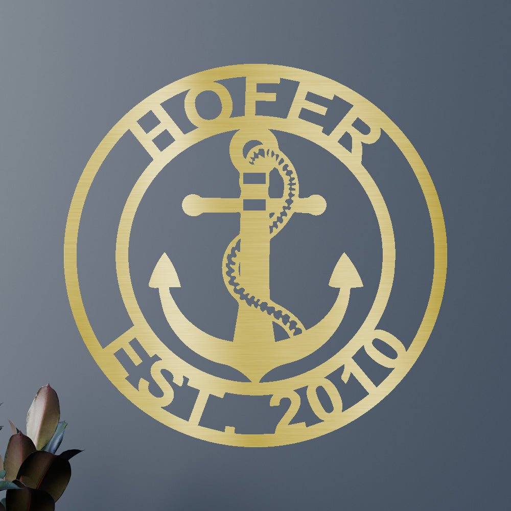 Anchor Family Name Personalized Gifts - Custom Metal Sign