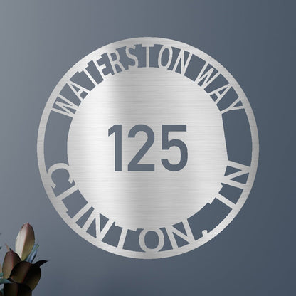 Bold Circle Home Address Personalized Gifts - Custom Metal Sign