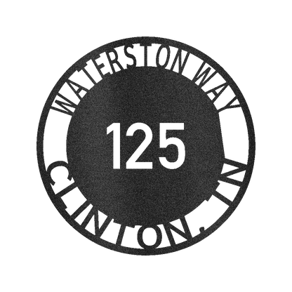 Bold Circle Home Address Personalized Gifts - Custom Metal Sign