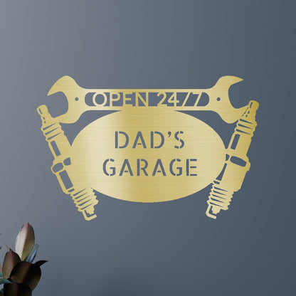 Car Dad's Garage Personalized Gifts - Custom Metal Sign