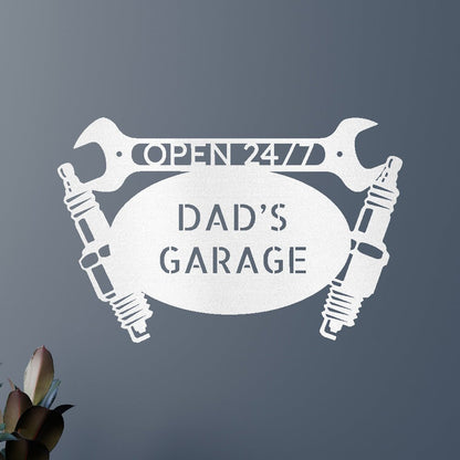 Car Dad's Garage Personalized Gifts - Custom Metal Sign