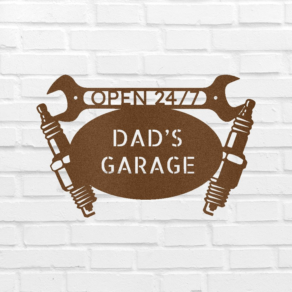 Car Dad's Garage Personalized Gifts - Custom Metal Sign