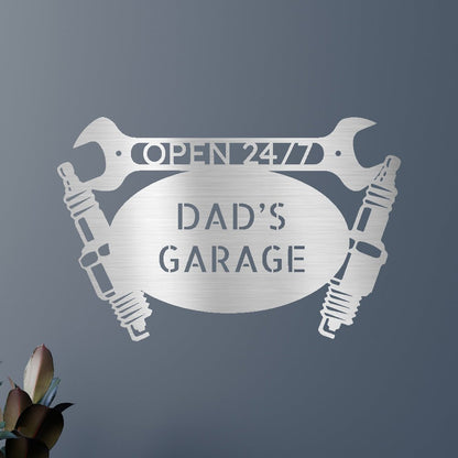 Car Dad's Garage Personalized Gifts - Custom Metal Sign