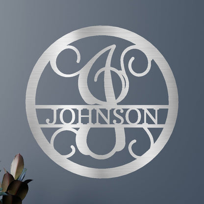 Circle Vine Personalized Gifts - Custom Metal Sign, Split Letter