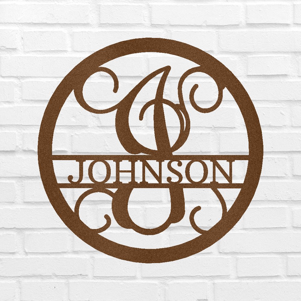 Circle Vine Personalized Gifts - Custom Metal Sign, Split Letter