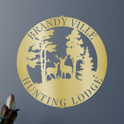 Deer Forest Text Personalized Gifts - Custom Metal Sign, Anniversary/Wedding/Housewarming Gift