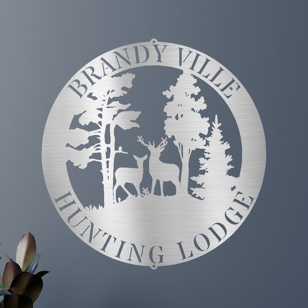 Deer Forest Text Personalized Gifts - Custom Metal Sign, Anniversary/Wedding/Housewarming Gift