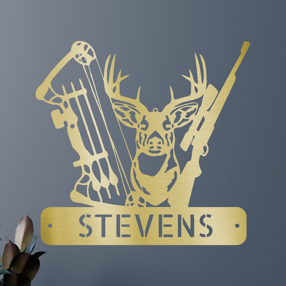 Deer Hunter Sign - Custom Metal Sign, Christmas Gift