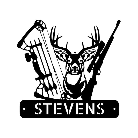 Deer Hunter Sign - Custom Metal Sign, Christmas Gift