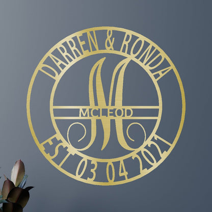 Elaborate Name Personalized Gifts - Custom Metal Sign, Split Letter