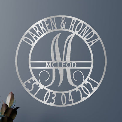 Elaborate Name Personalized Gifts - Custom Metal Sign, Split Letter