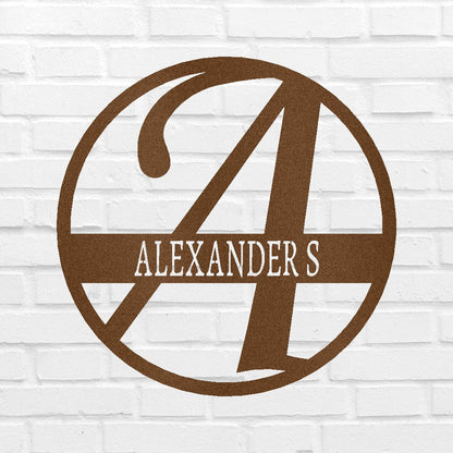 Exemplary Family Name Personalized Gifts - Custom Metal Sign, Split Letter