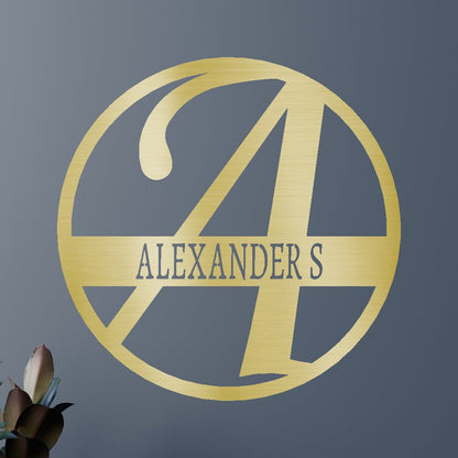 Exemplary Family Name Personalized Gifts - Custom Metal Sign, Split Letter
