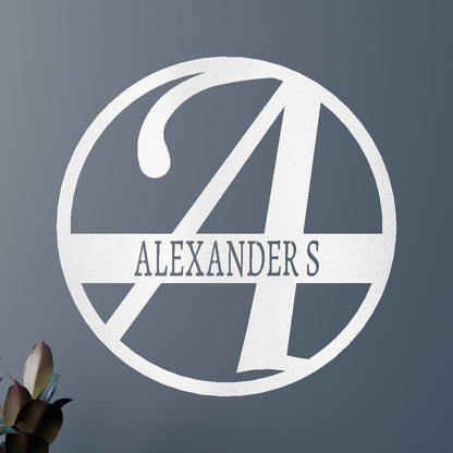 Exemplary Family Name Personalized Gifts - Custom Metal Sign, Split Letter