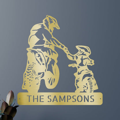 Father and Son Motocross Personalized Gifts - Custom Metal Sign