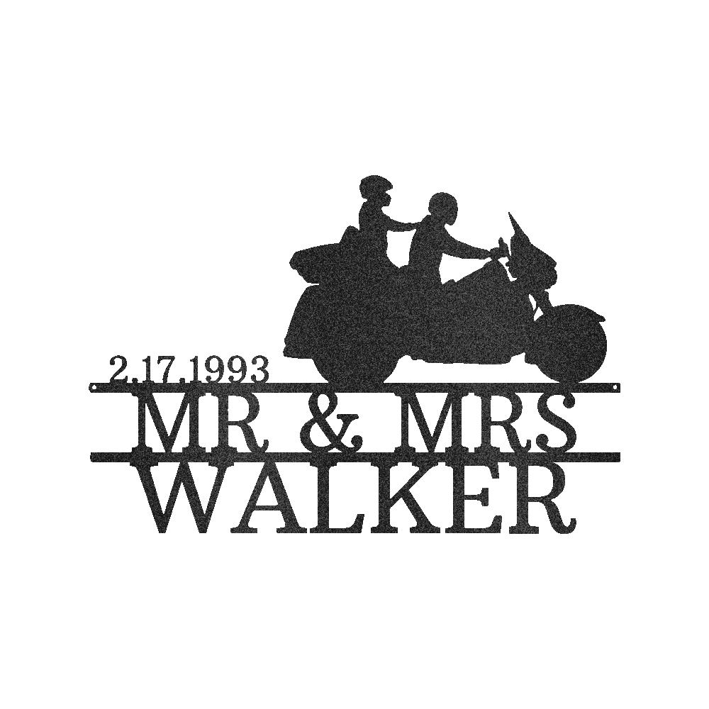Motorcycle Couple Personalized Gifts - Custom Metal Sign