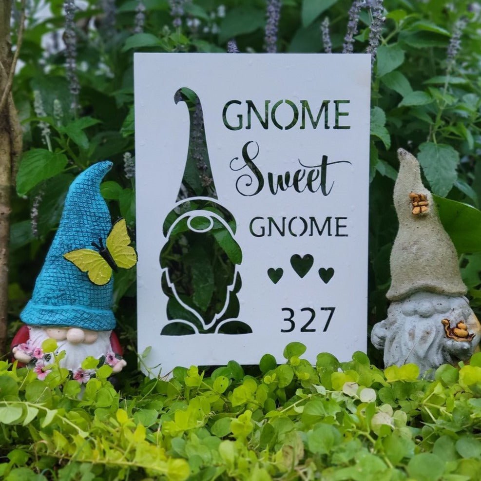 Gnome Home Stake - Custom Metal Sign