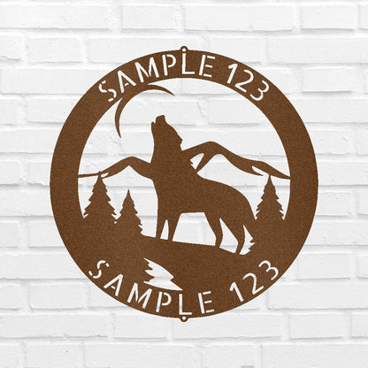 Howling Grey Wolf Personalized Gifts - Custom Metal Sign
