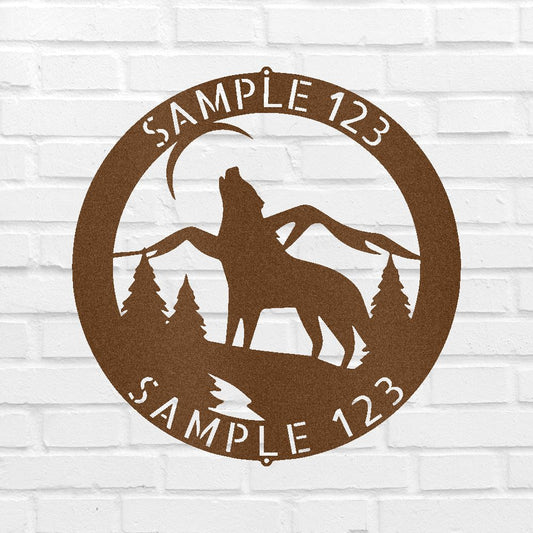 Howling Grey Wolf Personalized Gifts - Custom Metal Sign