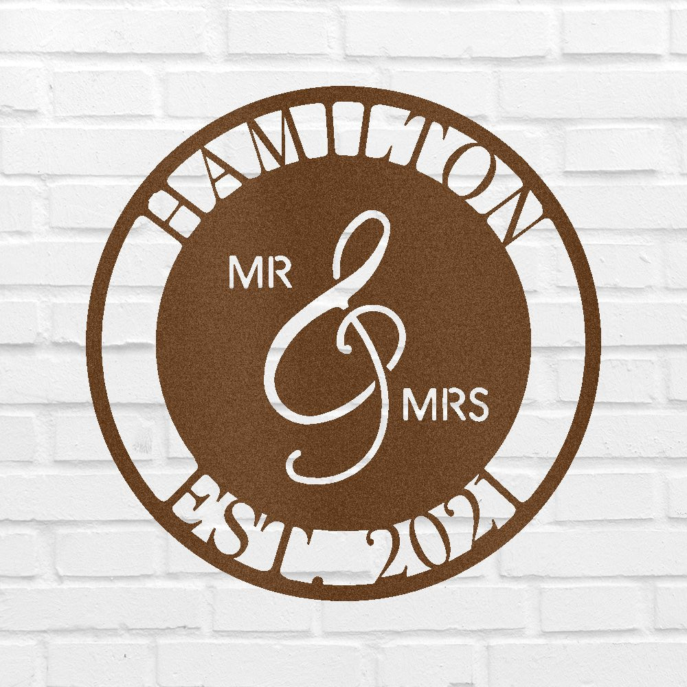 Mr and Mrs Personalized Gifts - Custom Metal Sign