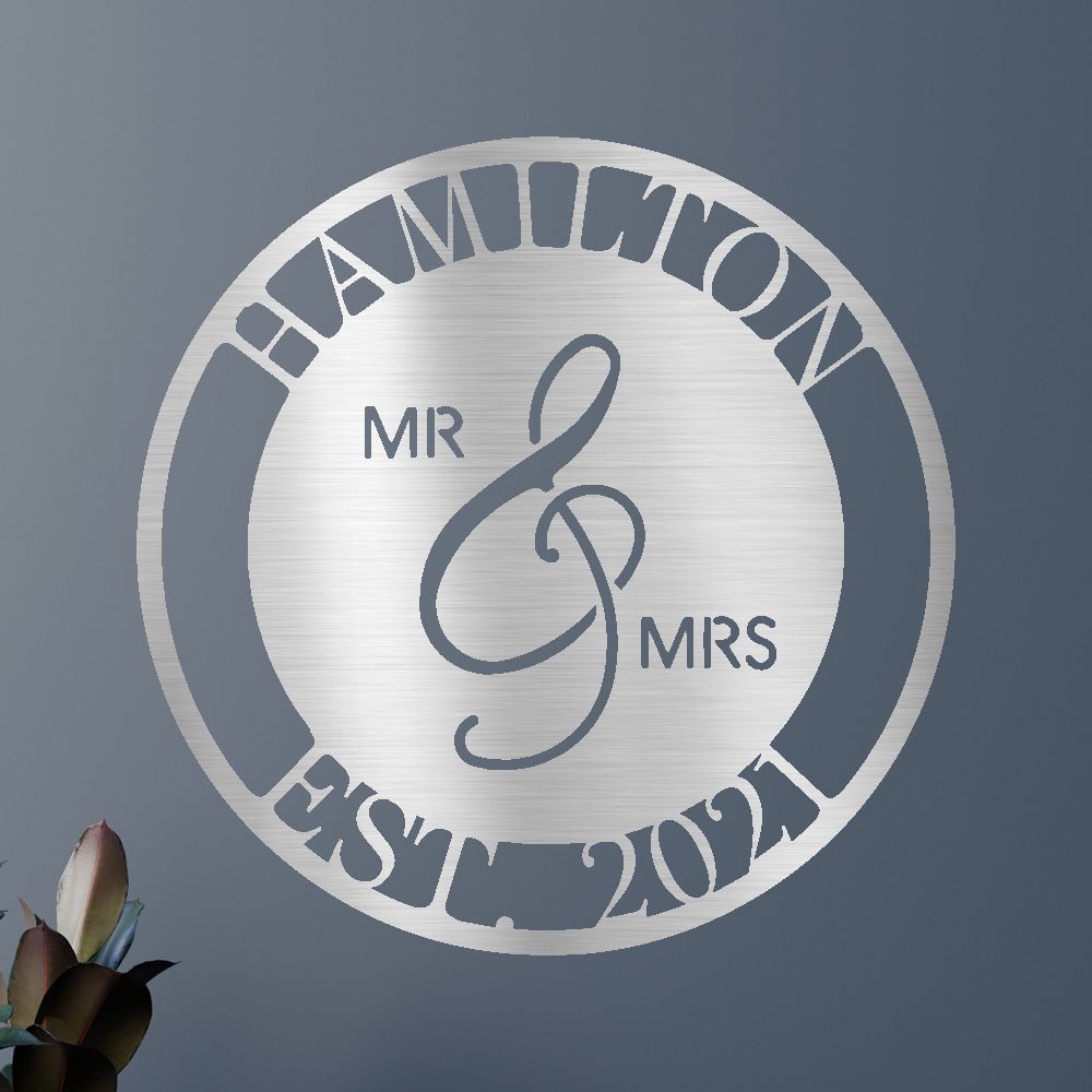 Mr and Mrs Personalized Gifts - Custom Metal Sign