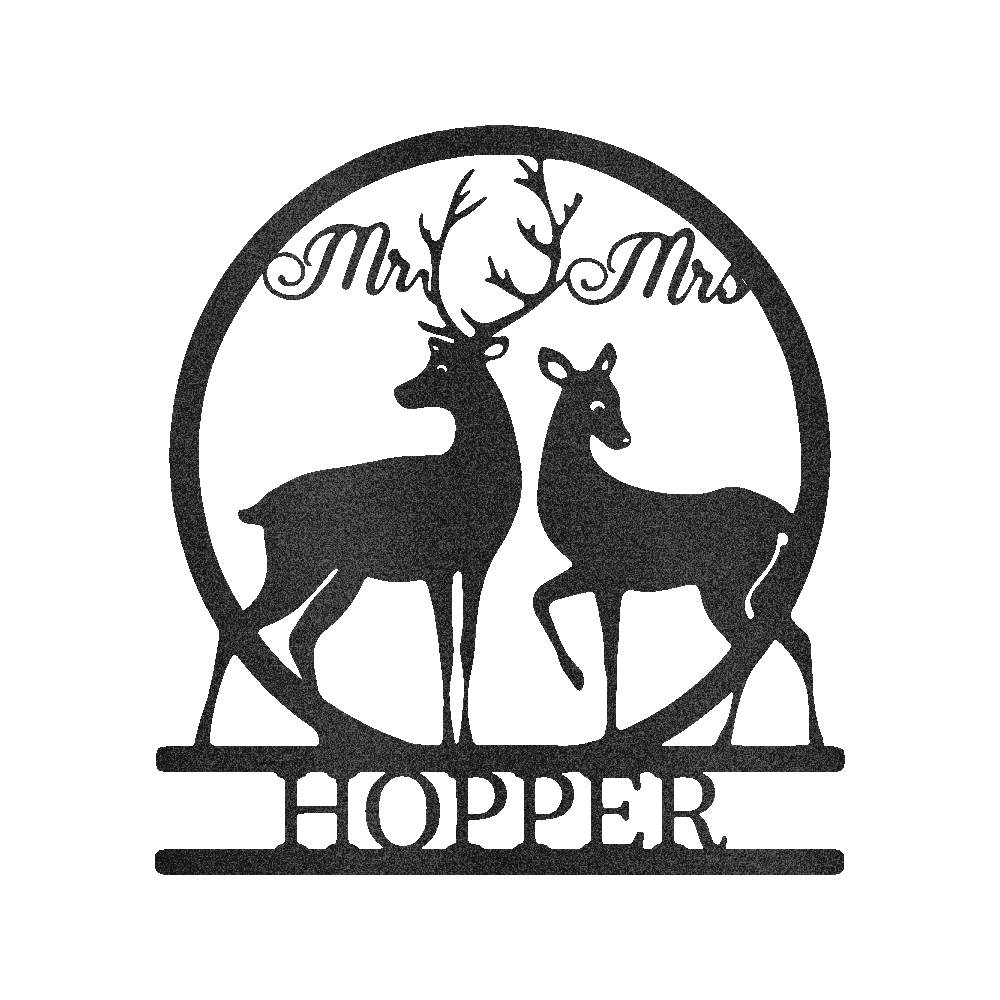 Mr and Mrs Deer Personalized Gifts - Custom Metal Sign