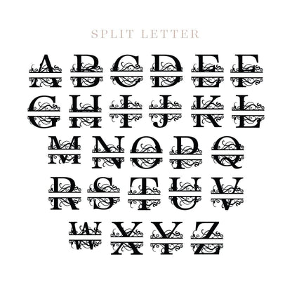 Name Sign - Custom Metal Sign, Family Split Letter Monogram, Wedding Gift