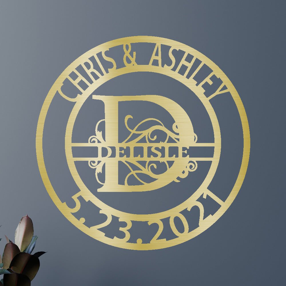 Name Sign - Custom Metal Sign, Split Letter, Wedding Gift