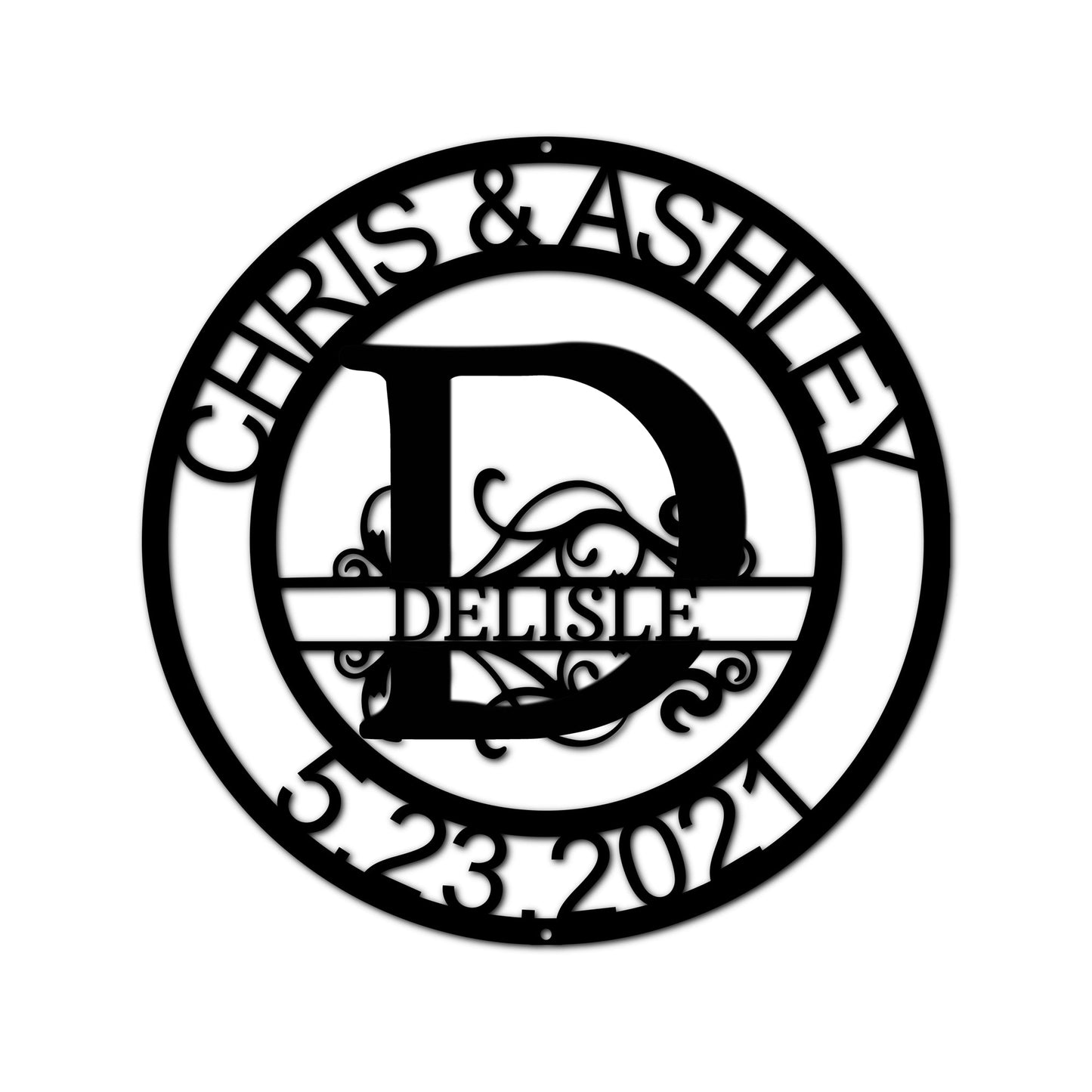 Name Sign - Custom Metal Sign, Split Letter, Wedding Gift