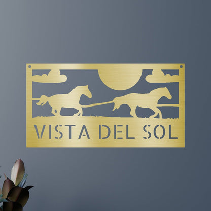 Racing Horses Sign - Custom Metal Sign, Gift For Horse Lover