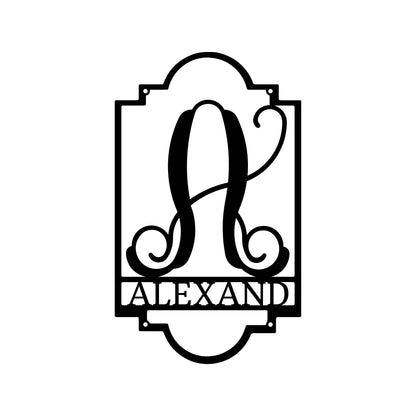 Regal Personalized Gifts - Custom Metal Sign, Split Letter, Last Name