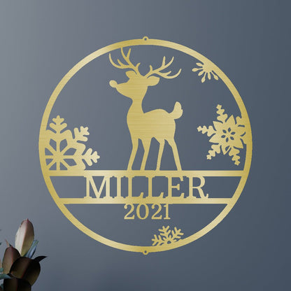 Rudolph's Deer Personalized Gifts - Custom Metal Sign, Christmas Gift