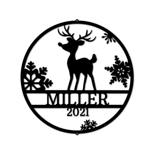 Rudolph's Deer Personalized Gifts - Custom Metal Sign, Christmas Gift
