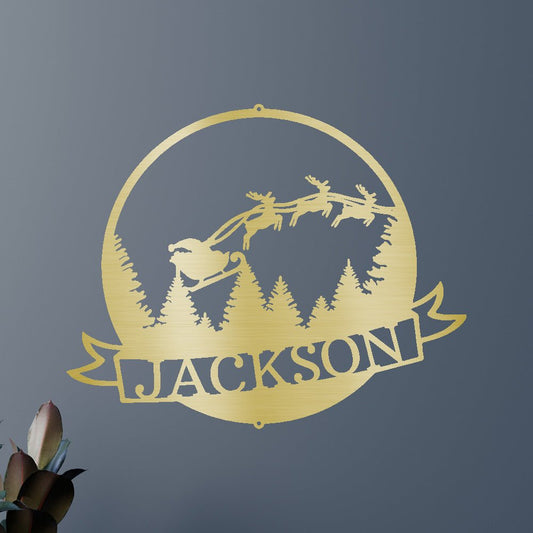 Santa's Journey Personalized Gifts - Custom Metal Sign, Christmas Gift