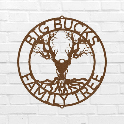 Skull Tree Sign - Custom Metal Sign, Housewarming/Christmas Gift, Family Letter