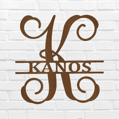 Vine Family Personalized Gifts - Custom Metal Sign, Split Letter