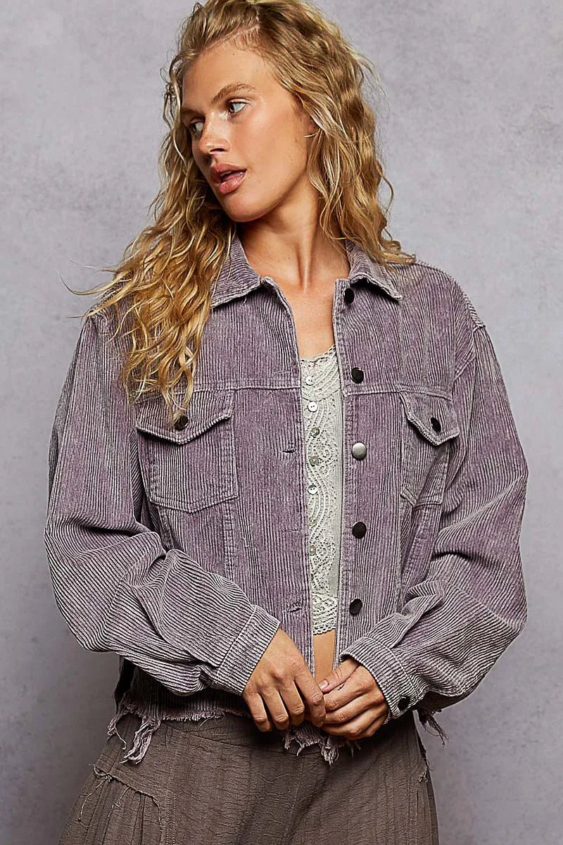 Button Down Corduroy Trucker Jacket