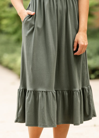 Amy Puff Sleeve Midi Dress