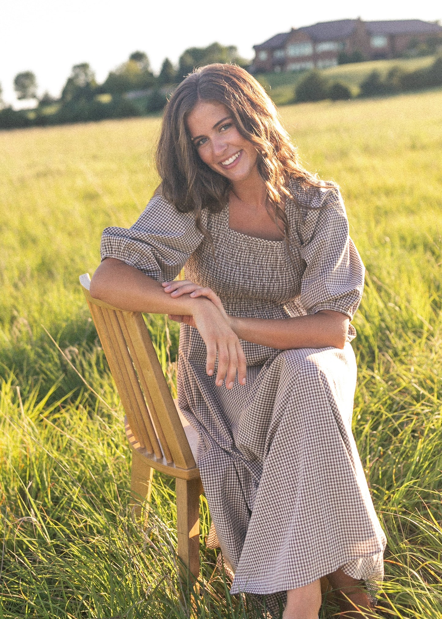 Kayleen Gingham Maxi Dress