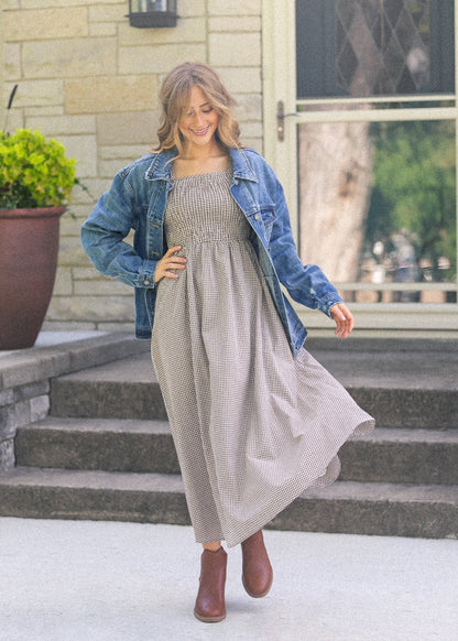 Kayleen Gingham Maxi Dress