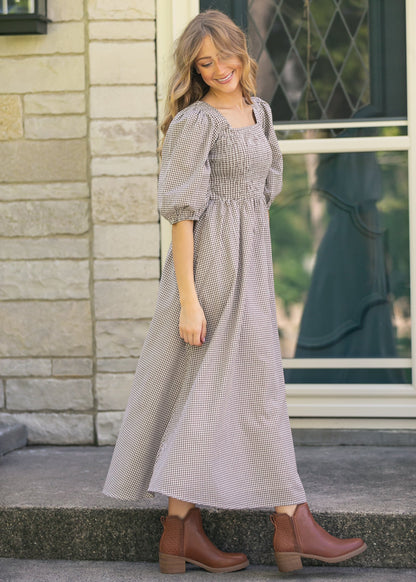 Kayleen Gingham Maxi Dress