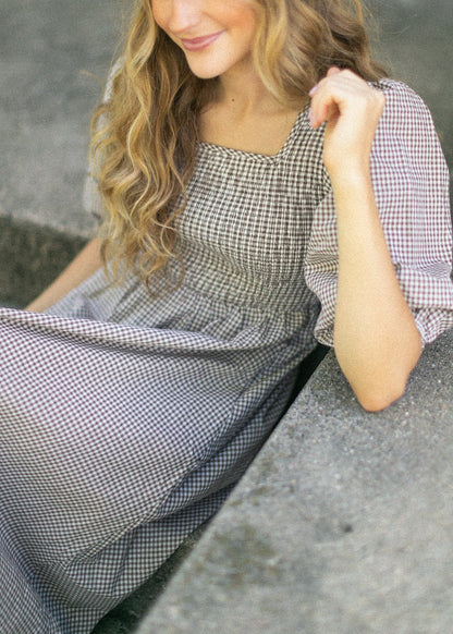 Kayleen Gingham Maxi Dress