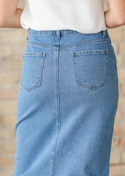 Remi Denim Classic Wash Midi Skirt