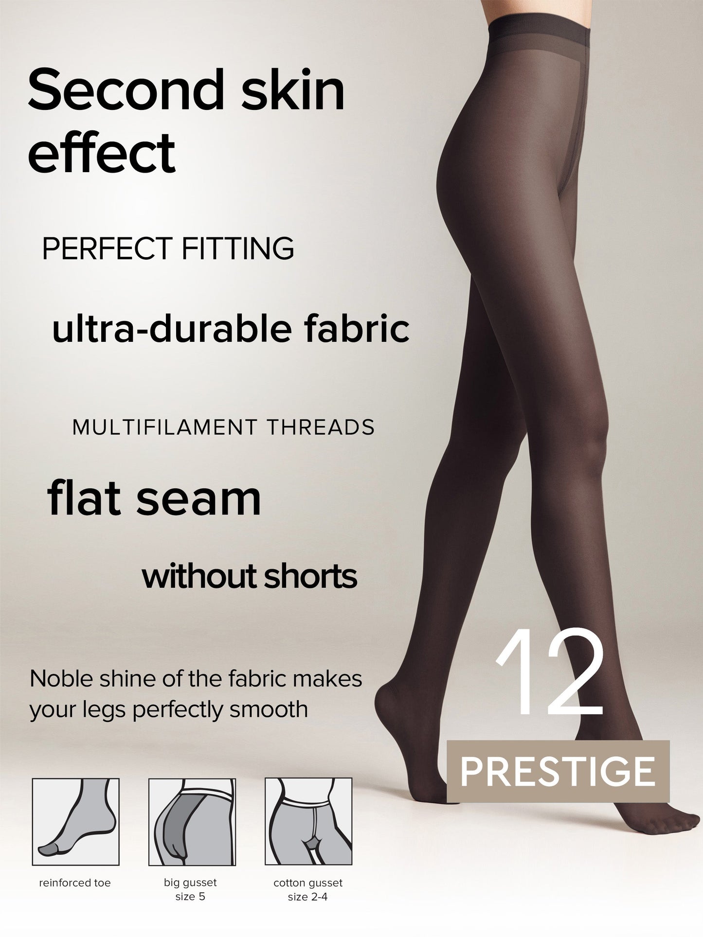Tights Conte Prestige 12 Den - Sheer to Waist Noble Shine