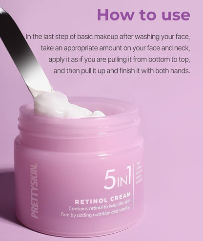PRETTYSKIN - 5 In 1 Retinol Cream - 50ml